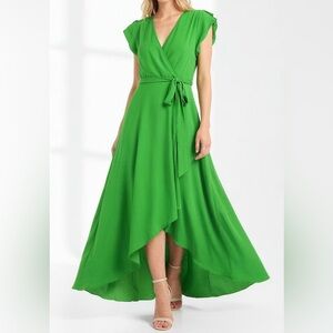 Love Tree Vibrant Green Asymmetrical Dress